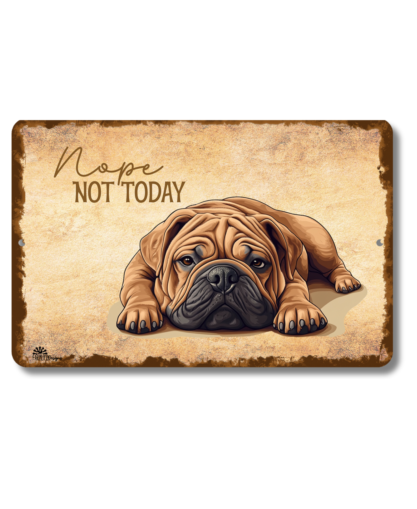 Husky Sign Nope Not Today Funny Dog metal tin wall art