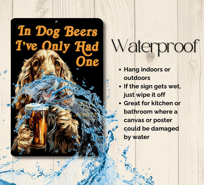 Afghan Hound Sign In Dog Beers funny man cave bar metal tin