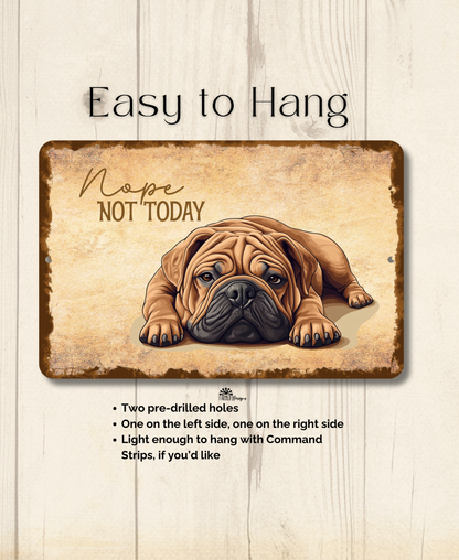 Husky Sign Nope Not Today Funny Dog metal tin wall art