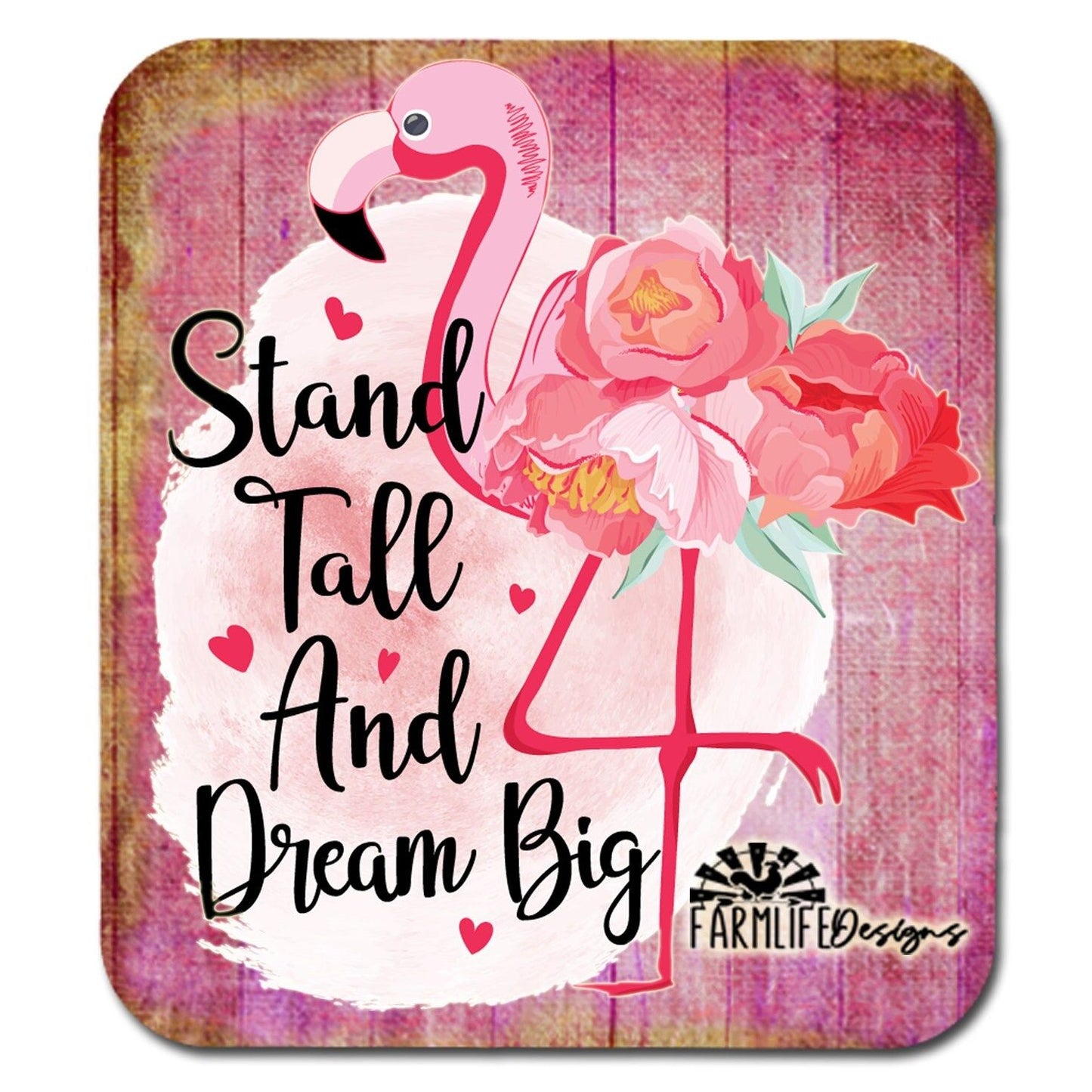 Flamingo Magnet, Stand Tall and Dream Big, 4x4.5" Pink Flamingos magnet, flamingo decor, flamingo kitchen decor,flamingo refrigerator magnet