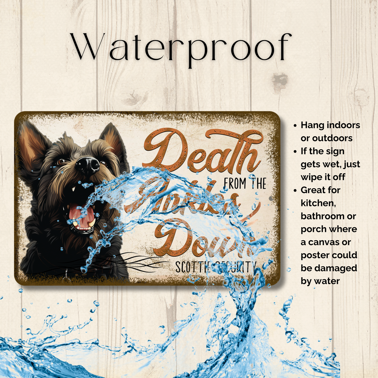 Scottish Terrier Sign Death from the Ankles Down Dog Metal Tin
