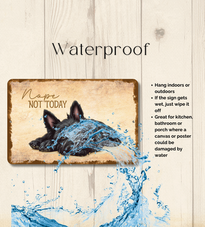 Scottish Terrier Sign Nope Not Today Funny Scottie Dog metal tin wall art