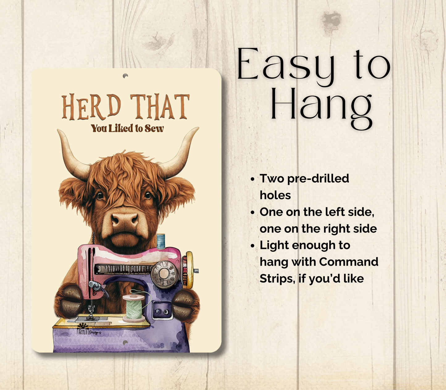 Highland Cow Herd That You Liked To Sew Funny Fluffy Cow metal tin 2 sizes