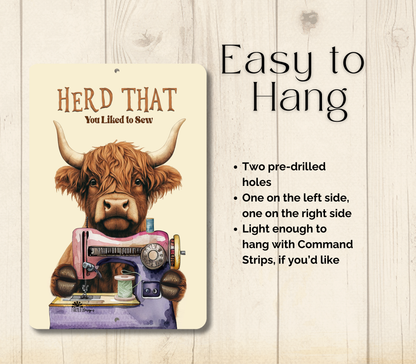 Highland Cow Herd That You Liked To Sew Funny Fluffy Cow metal tin 2 sizes