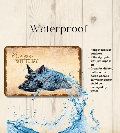 Kerry Blue Terrier Sign Nope Not Today Funny Dog metal tin wall art
