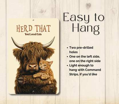 Highland Cow Herd That You Liked Cats Funny Fluffy Cow metal tin 2 sizes