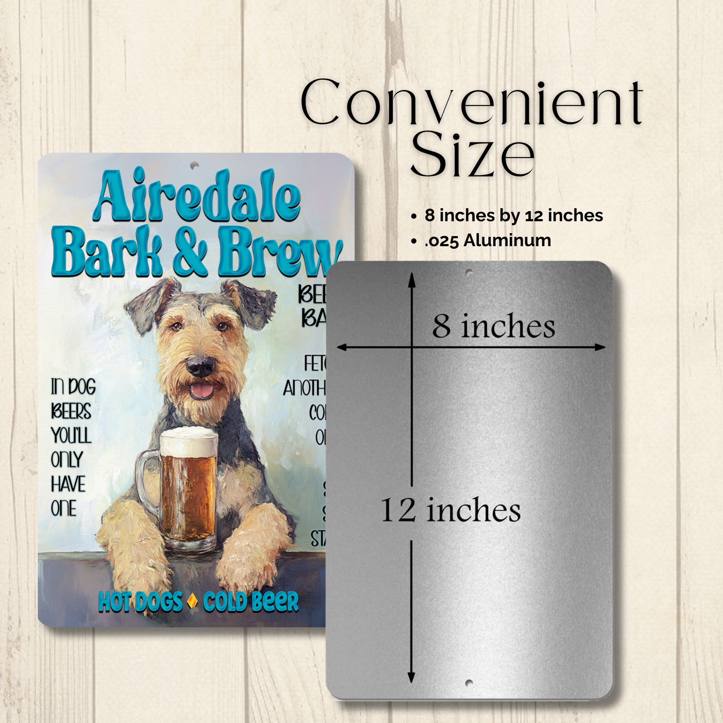 Airedale Beer Bar Sign Bark and Brew Dog Metal Tin