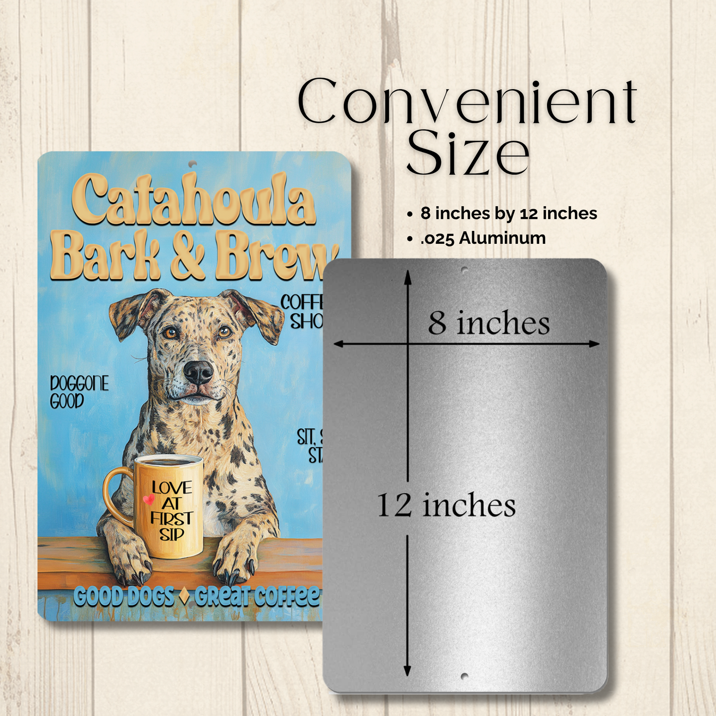 Catahoula Leopard Dog Coffee Bar Sign Bark and Brew Dog Metal Tin