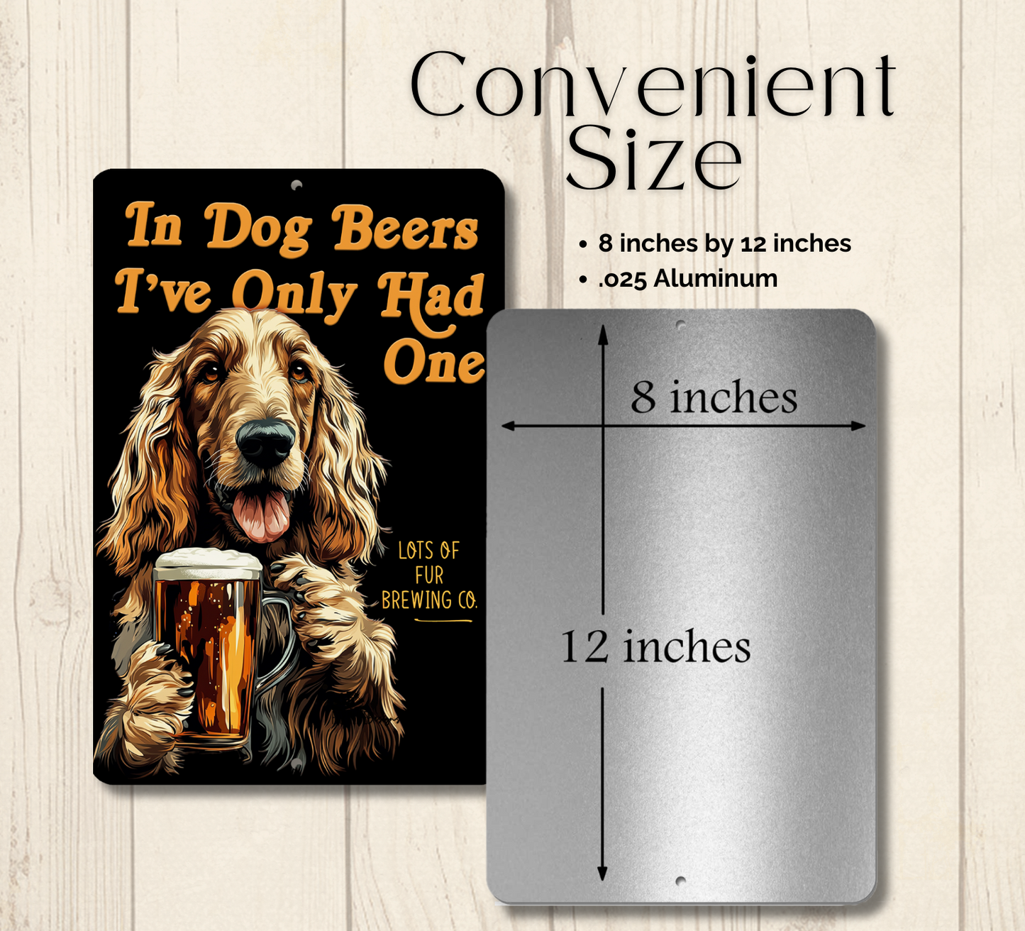 Afghan Hound Sign In Dog Beers funny man cave bar metal tin