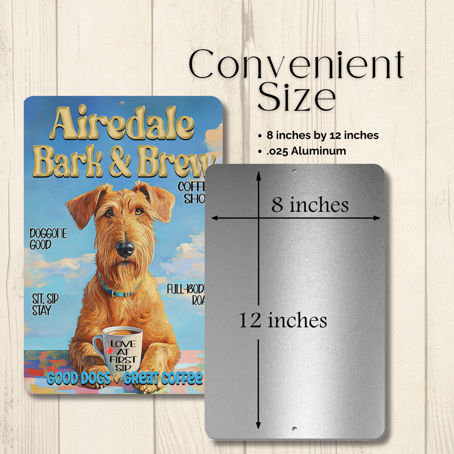 Airedale Coffee Bar Sign Bark and Brew Dog Metal Tin