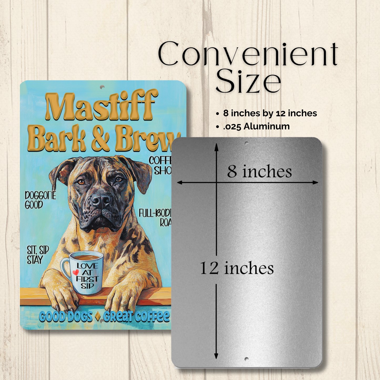Mastiff Coffee Bar Sign Bark and Brew Dog Metal Tin