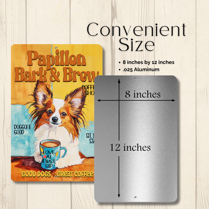 Papillon Coffee Bar Sign Bark and Brew Dog Metal Tin