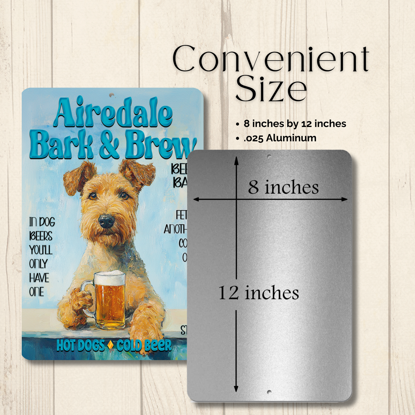 Airedale Beer Bar Sign Bark and Brew Dog Metal Tin