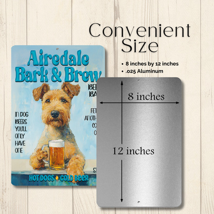 Airedale Beer Bar Sign Bark and Brew Dog Metal Tin