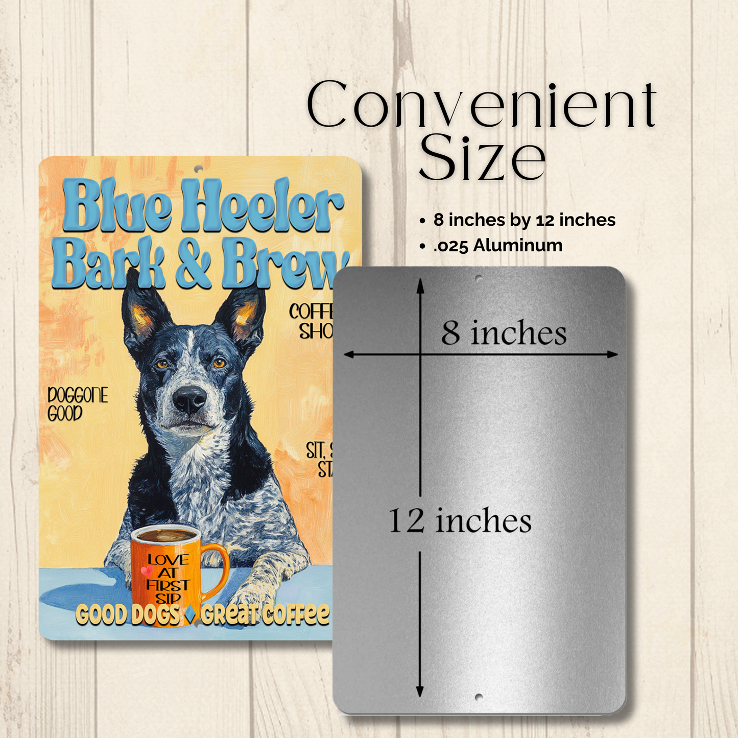 Blue Heeler Coffee Bar Sign Bark and Brew Dog Metal Tin