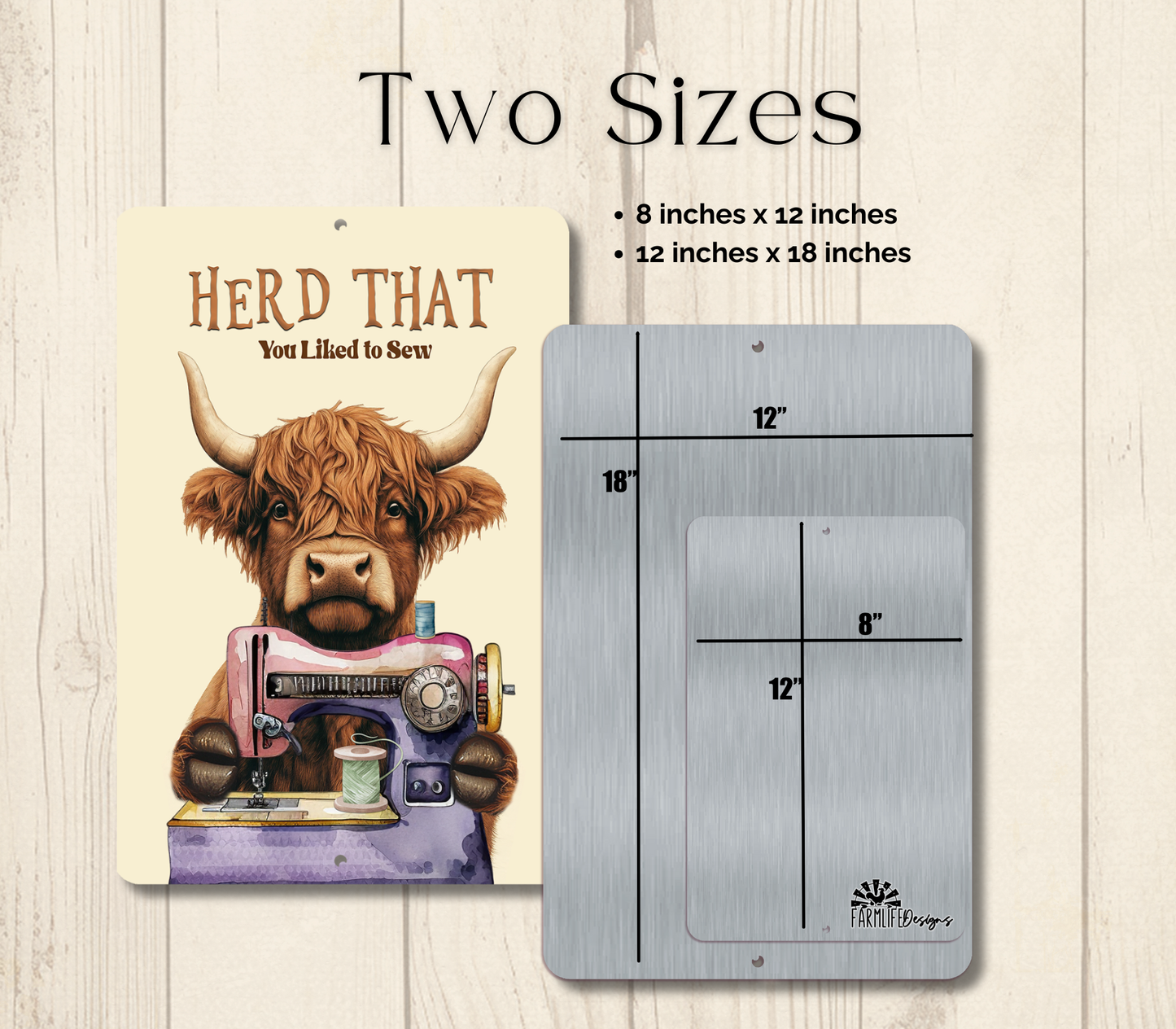 Highland Cow Herd That You Liked To Sew Funny Fluffy Cow metal tin 2 sizes