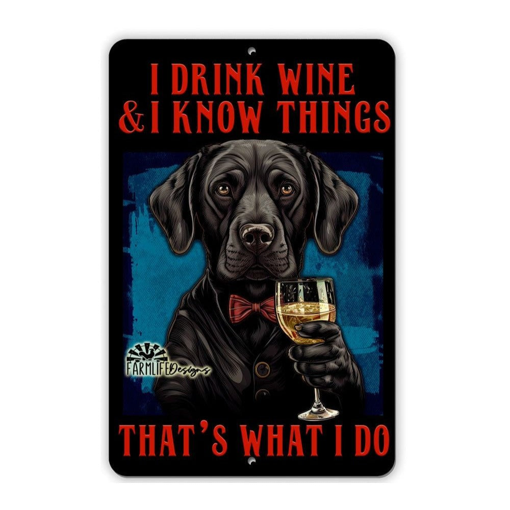 Black Lab Wine Sign 8"x12" Funny Handmade Bar Labrador Retriever Dog Sign