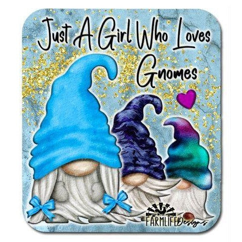 Gnome Magnet - Just a Girl Who Loves Gnomes - Aluminum