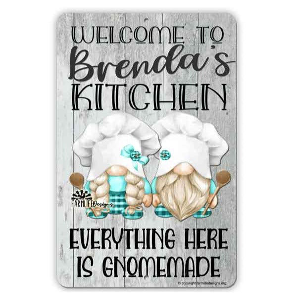 Personalized Gnome Kitchen - Your Name - gray, cooking gnomes, gnome gift, kitchen gnomes, gnome decor