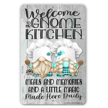 Gnome Kitchen Sign - Meals & Memories, great gnome lover gift, kitchen gnomes