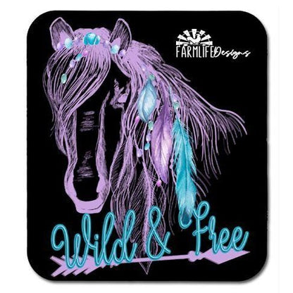 Horse with Feathers, Wild and Free,  magnet 4" aluminum