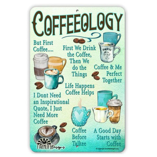 Coffee Bar Sign | Coffeeology | Coffee Sayings design | 8"x12" handmade