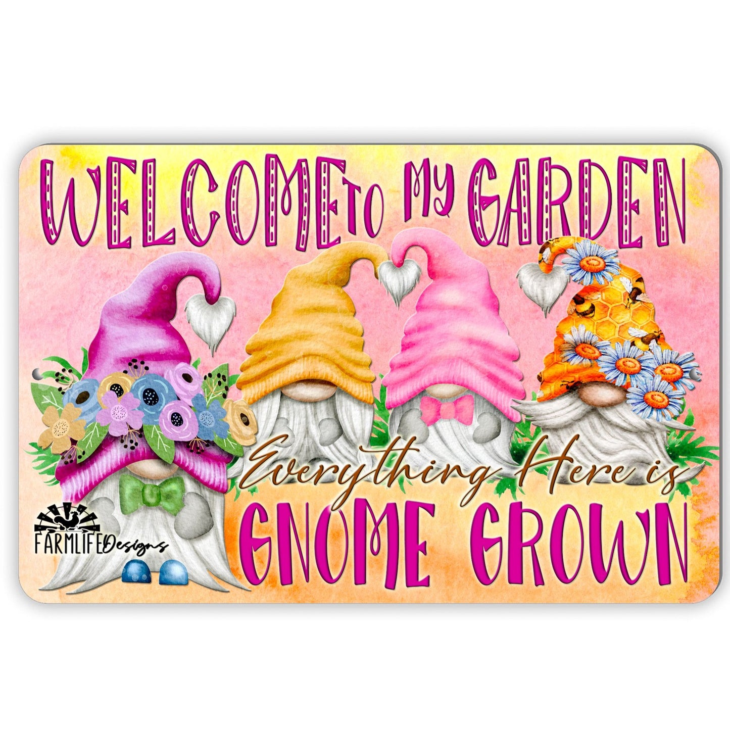 Garden Gnome Sign, Welcome to My Garden, Everything is Gnome Grown, Gnome Garden Sign, Gnome Lover Sign, Gnome Lover Gift, outdoor gnome