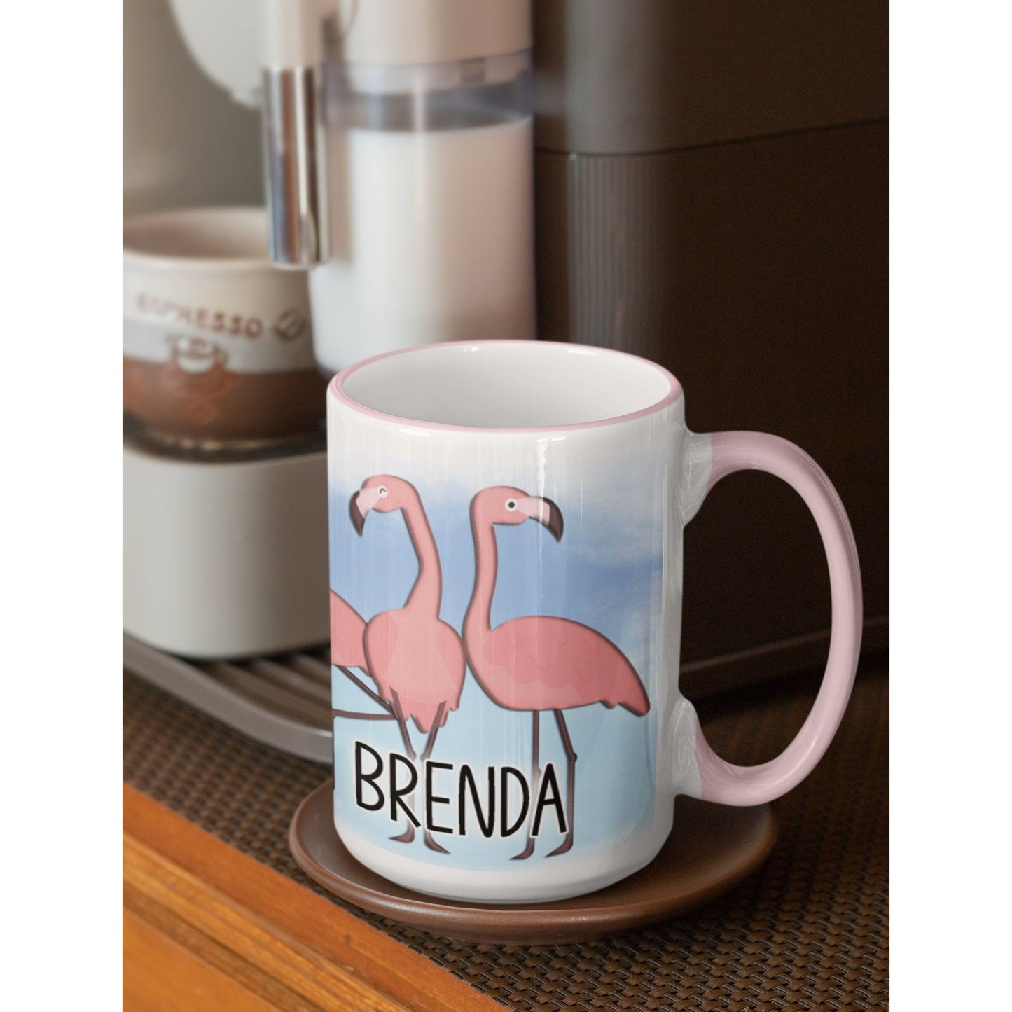 Personalized Crazy Flamingo Lady Ceramic Coffee Mug, your name mug, personalized mug, Flamingo lover mug, flamingo lady gift, flamingo mug