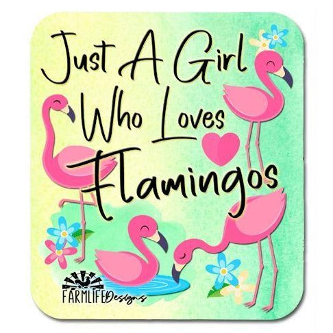 Flamingo Magnet - Just a Girl Who Loves Flamingos - Aluminum