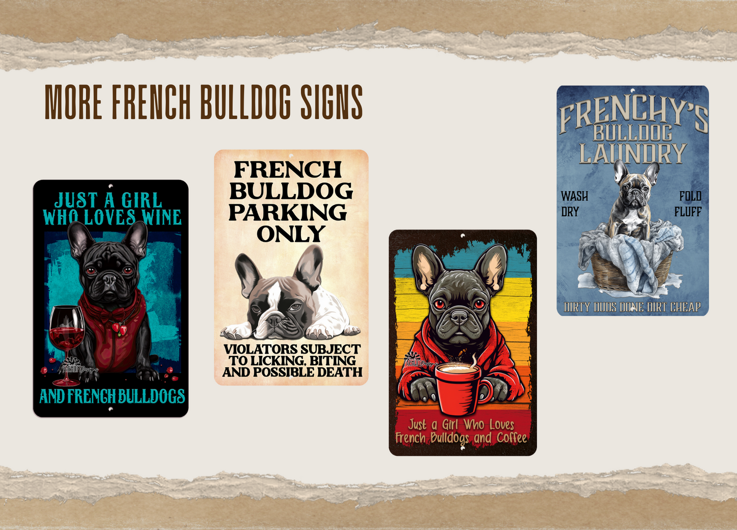 French Bulldog sign, Live Like Someone Left Gate Open (or Door Open) Frenchy bully bull dog metal wall art